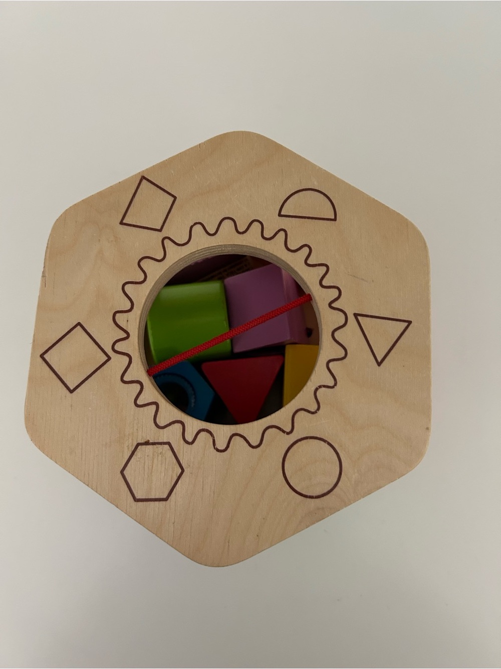 Hape Wooden Shape Sorter Toy - Rainbow Colors - Picture 3 of 5